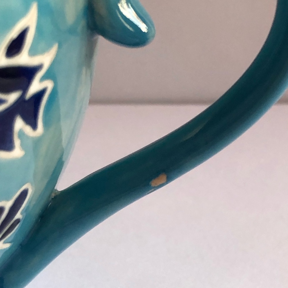 Yokohama Studio Pottery Blue Coffee Mug Tea Cup Hand painted fish sealife coral - Picture 9 of 9